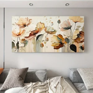 Abstract floral canvas art